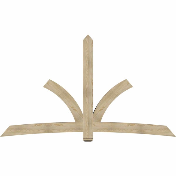 Ekena Millwork Davenport Rough Sawn Timber Gable Bracket, Douglas Fir, 108"W x 63"H x 6"D x 6"F, 14/12 Pitch GBW108X63X0606DAV00RDF - main